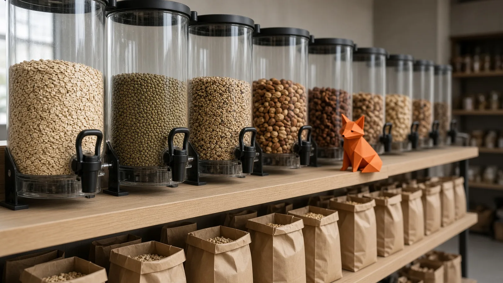 Silos de vrac dans une épicerie