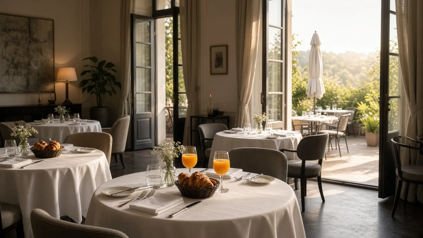 Salle du petit-déjeuner d'un hôtel
